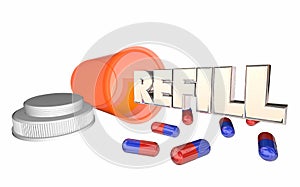 Refill Prescription Medicine Pill Bottle Running Out