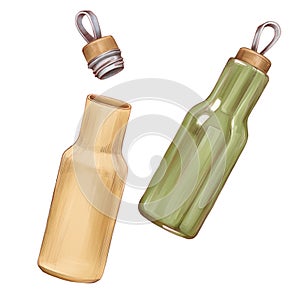 refillable bottle isolated colourful sketch