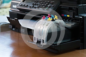 Refillable ink tanks of a inkjet printer