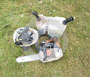 Refilled Chainsaw and equipment