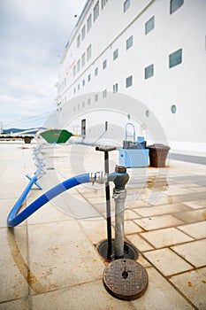 Refilling cruise ships water tanks photo