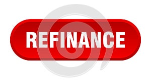 refinance button. rounded sign on white background