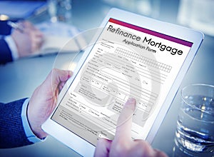 Refinance Mortgage Application Form Concept photo