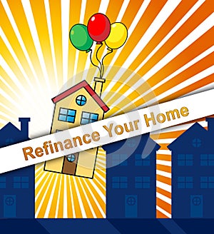Refinance Your Home Icon Representing Home Equity Line Of Credit - 3d Illustration