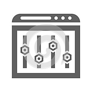 Refine, webpage icon. Gray vector graphics