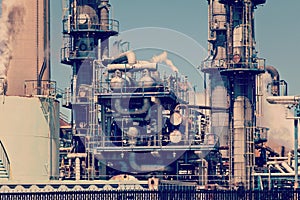 Refined Petroleum Petrochemical Plant Smokestack Pipeline