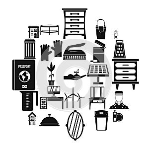 Refinement icons set, simple style