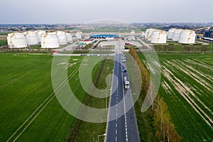 Refineries oil big tanks