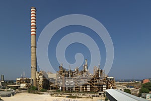 Refinery and chimneys photo