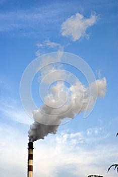 Refinery of the factory under blue sky