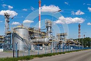 Refinery installations in Gdanskon a beautiful sunny day