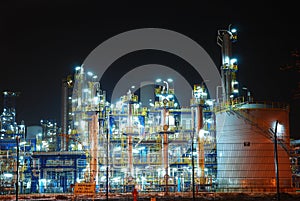 Refinery at night