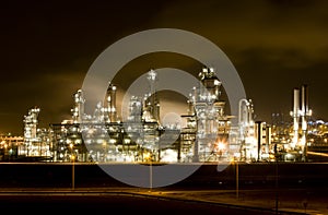 Refinery at night