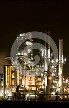 Refinery at night