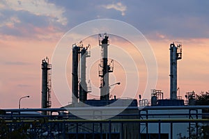 Refinery oil and petrochemical industry sunset