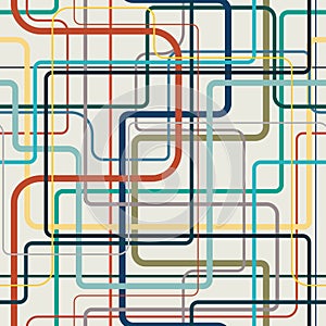 Refinery pipe labirinth endless vector.