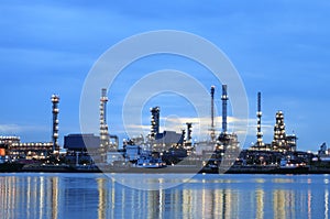 Refinery plant area at twilight