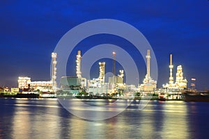 Refinery plant area at twilight