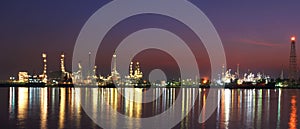 Refinery plant area at twilight