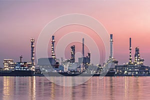 Refinery plant area at twilight morning ,Thailand