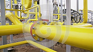 Refinery plant equipment of yellow pipe line for oil and gas valves at gas plant