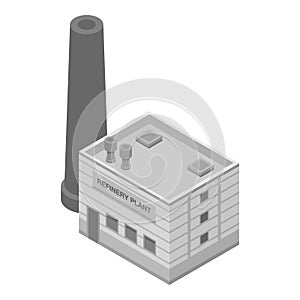 Refinery plant icon, isometric style