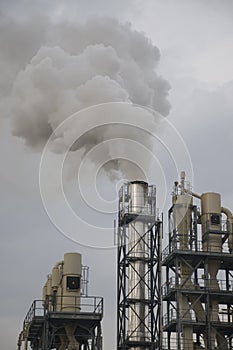 Refinery smoke-stack polluting the air