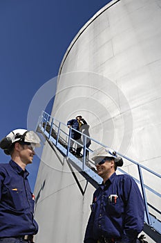 Refinery workers and fuel storage