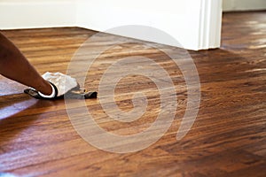 Refinish wood floors photo