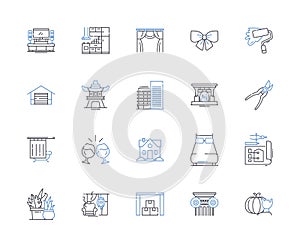 Refitting line icons collection. Modernization, Remodeling, Updating, Restoration, Rejuvenation, Revitalization photo