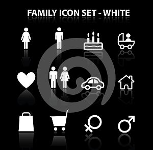 Reflect Family Icon Set (White)