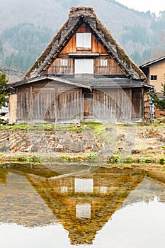 Reflect of house at Shirakawago.