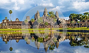 Reflected image of Angkor Wat photo