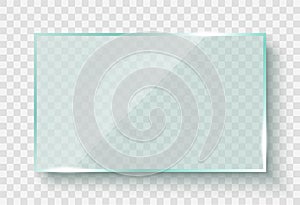 Reflecting glass banners on transparent background. Vector glass frame. Flat glass - stock vector