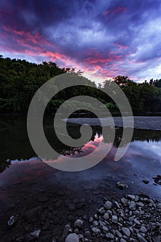 Reflecting sunset