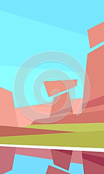 Low poly reflection in lake