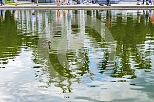 Reflection Abstract Fountain World War II Memorial National Mall Washington DC photo