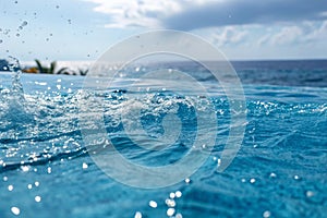 Reflection on blue water surface in the sea