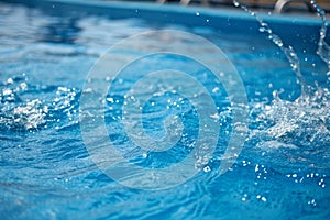 Reflection on blue water surface in the sea