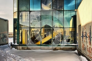 Reflection in the broken glass