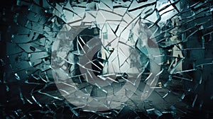 reflection broken glass transparent