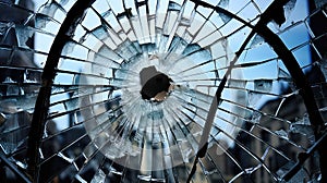 reflection broken glass window