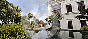 Reflection of a building in water