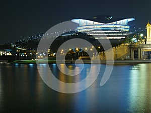 Reflection of City Night Skyline