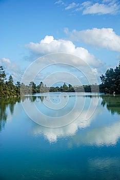 Reflection of clouds on Lake Ngakoro