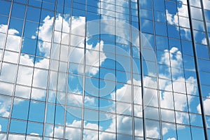 reflection of clouds on spotless skyscraper windows