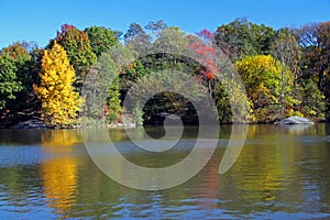 The reflection of the colors of autumn