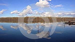 Reflection on the Columbia River Oregon.