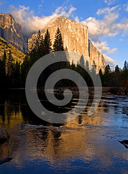 Reflection of El Capitan in Yosemite National Park