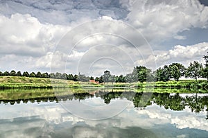 Reflection in fortified town Leusden